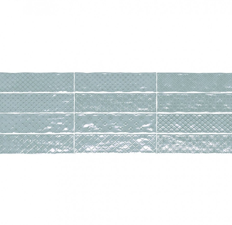 Настенная плитка El Barco MUSIC AZUL DECOR (12 видов рельефов, 12 видов рисунка) 7.5*30