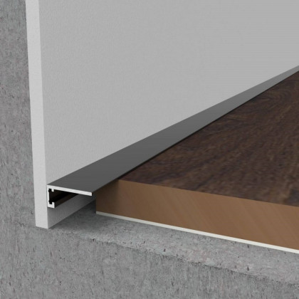 Микроплинтус алюминиевый анодированный черный с пружинами