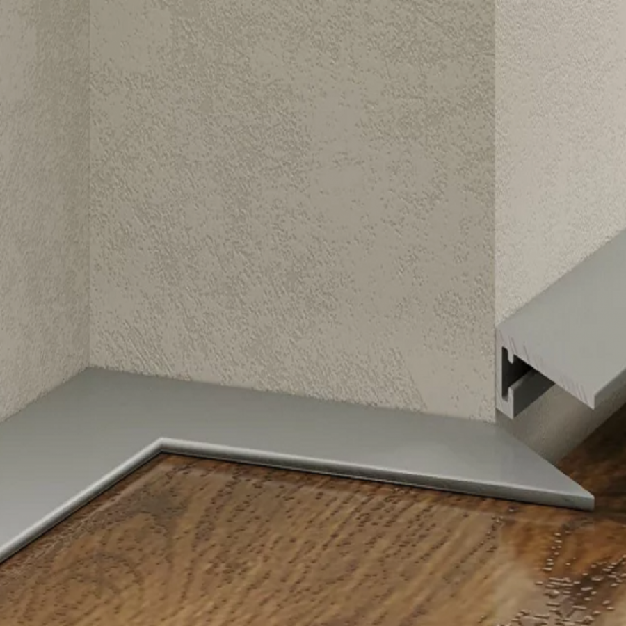 Микроплинтус алюминиевый серебристый с пружинами Микроплинтус алюминиевый серебристый с пружинами