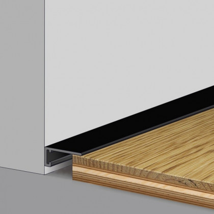 Микроплинтус алюминиевый черный с пружинами