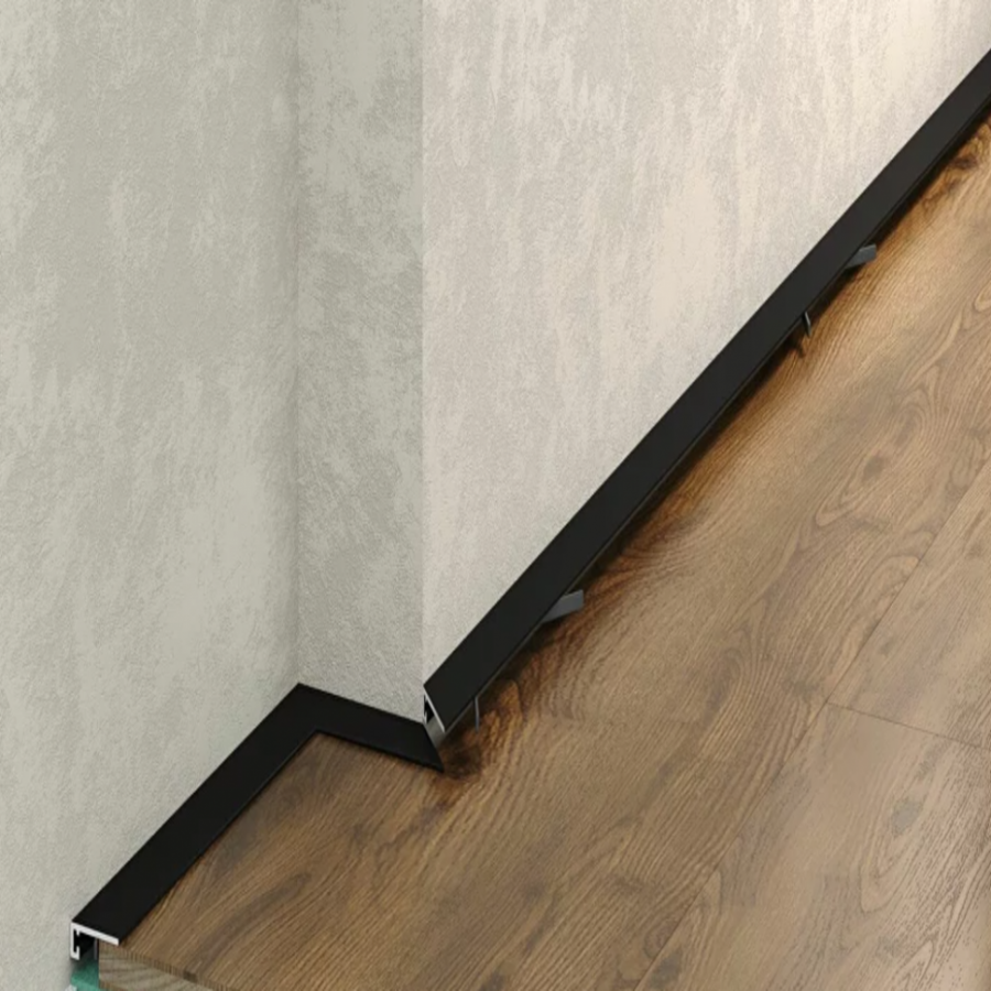 Микроплинтус алюминиевый черный с пружинами Микроплинтус алюминиевый черный с пружинами