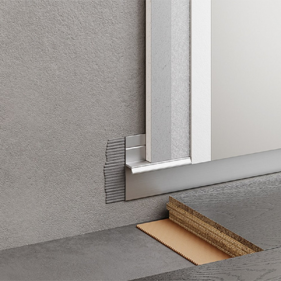 Плинтус скрытый серебро без подсветки