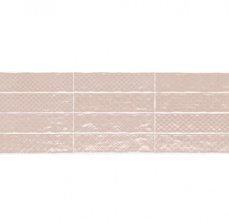 Настенная плитка El Barco MUSIC ROSA DECOR (12 видов рельефов, 12 видов рисунка) 7.5*30