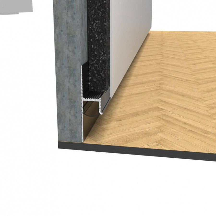 Плинтус скрытый черный с подсветкой