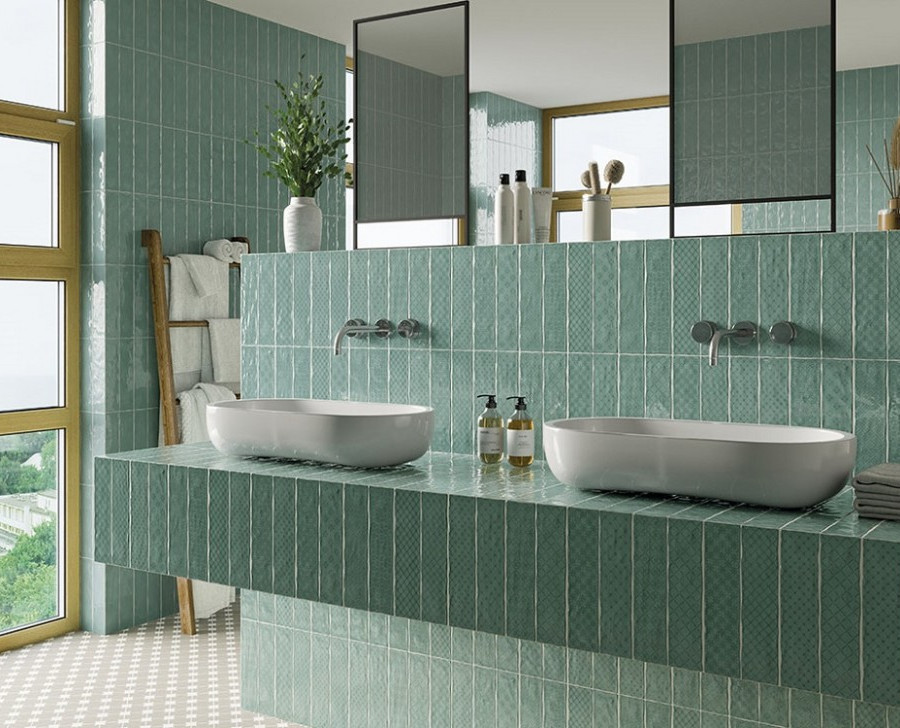 Настенная плитка El Barco MUSIC VERDE (12 видов рельефов) 7.5*30