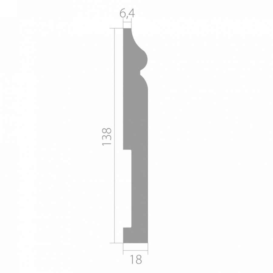 Плинтус ЛДФ под покраску Ultrawood Base 5500 i Плинтус ЛДФ под покраску Ultrawood Base 5500 i
