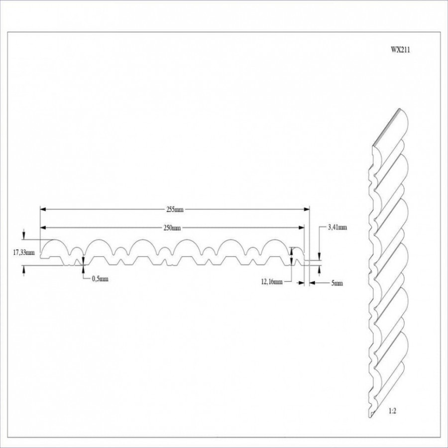 Стеновая панель Orac Decor WX211 Flute Стеновая панель Orac Decor WX211 Flute