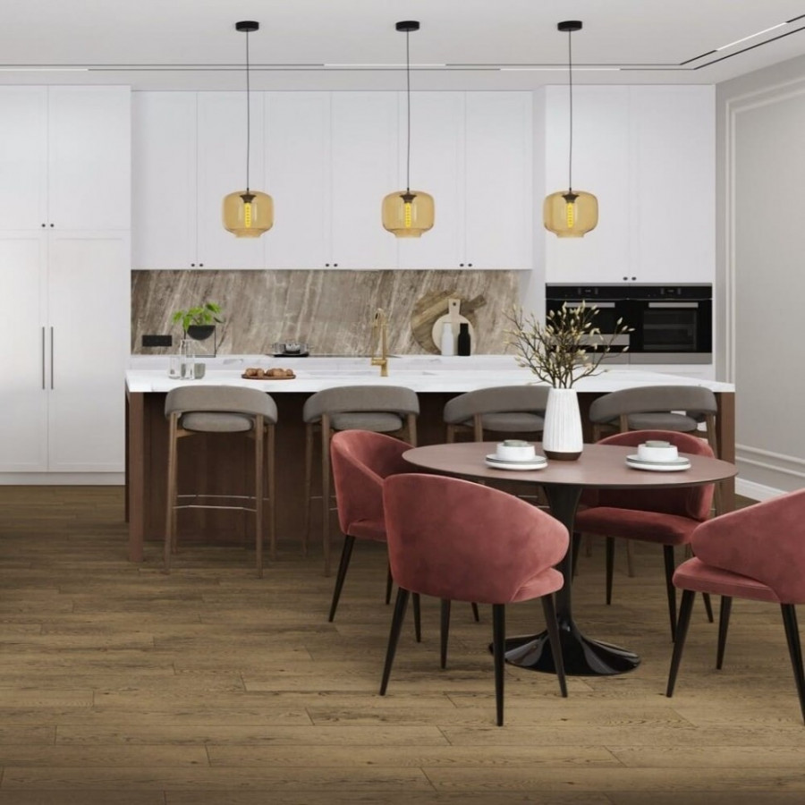 Кварцвиниловая плитка Damy Floor Family LVT клеевая Дуб Мокко 0030-6-LVT Кварцвиниловая плитка Damy Floor Family LVT клеевая Дуб Мокко 0030-6-LVT