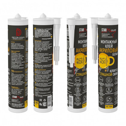 Клей монтажный акриловый Decor-Dizayn АК-125 290 мл Клей монтажный акриловый Decor-Dizayn АК-125 290 мл